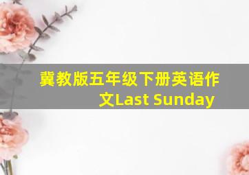 冀教版五年级下册英语作文Last Sunday